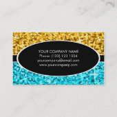 Glitz Mix "Gold" Blauw ovaal visitekaartje (Achterkant)