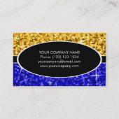 Glitz Mix "Gold" Donkerblauw zwart ovaal bedrijf Visitekaartje (Achterkant)
