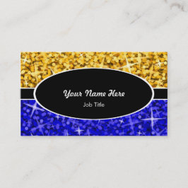Glitz Mix "Gold" Donkerblauw zwart ovaal bedrijf Visitekaartje