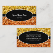 Glitz Mix "Gold" Oranje ovaal visitekaartje (Voorkant / Achterkant)