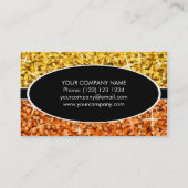 Glitz Mix "Gold" Oranje ovaal visitekaartje (Achterkant)