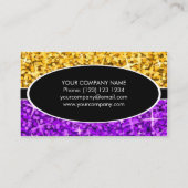 Glitz Mix "Gold" Paars ovaal visitekaartje (Achterkant)