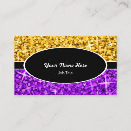 Glitz Mix "Gold" Paars ovaal visitekaartje