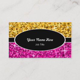 Glitz Mix "Gold" Roze, ovaal visitekaartje