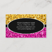 Glitz Mix "Gold" Roze, ovaal visitekaartje (Achterkant)