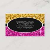 Glitz Mix "Gold" Roze, ovaal visitekaartje (Achterkant)