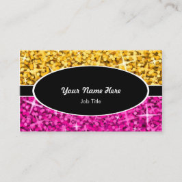 Glitz Mix "Gold" Roze, ovaal visitekaartje