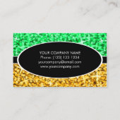Glitz Mix Green "Gold" ovaal visitekaartje (Achterkant)
