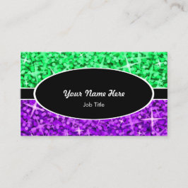 Glitz Mix Green Paars ovaal visitekaartje