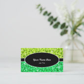 Glitz Mix Lime Green Oval visitekaartje (Staand voorkant)