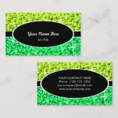 Glitz Mix Lime Green Oval visitekaartje (Voorkant / Achterkant)