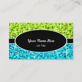 Glitz Mix Limoen Blue Black oval visitekaartje