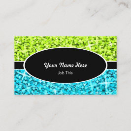 Glitz Mix Limoen Blue Black oval visitekaartje