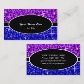 Glitz Mix Paars Blauw ovaal visitekaartje (Voorkant / Achterkant)