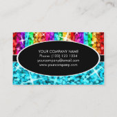 Glitz Mix Rainbow Blue oval visitekaartje (Achterkant)