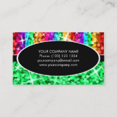 Glitz Mix Rainbow Green Black oval visitekaartje (Achterkant)