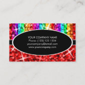 Glitz Mix Rainbow Red oval visitekaartje (Achterkant)