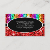 Glitz Mix Rainbow Red oval visitekaartje (Achterkant)
