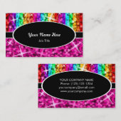 Glitz Mix Rainbow Roze ovaal visitekaartje (Voorkant / Achterkant)