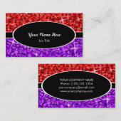 Glitz Mix Red Paars ovaal visitekaartje (Voorkant / Achterkant)