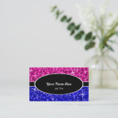 Glitz Mix Roze Blauw ovaal visitekaartje (Staand voorkant)
