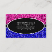 Glitz Mix Roze Blauw ovaal visitekaartje (Achterkant)