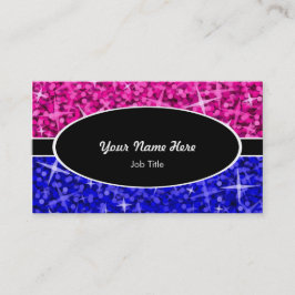 Glitz Mix Roze Blauw ovaal visitekaartje
