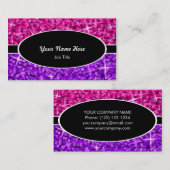 Glitz Mix Roze Paarse zwarte ovale visitekaartje (Voorkant / Achterkant)