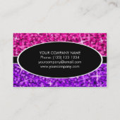 Glitz Mix Roze Paarse zwarte ovale visitekaartje (Achterkant)