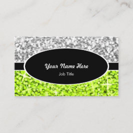Glitz Mix "Silver" Limoen zwart ovaal visitekaartj Visitekaartje