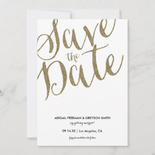 Glitz Nep Glitter Save The Date Aankondigingskaart