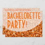 Glitz Oranje curve 'Bachelorette Party'! Kaart (Voorkant / Achterkant)