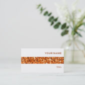 Glitz Oranje stripe visitekaartje wit (Staand voorkant)