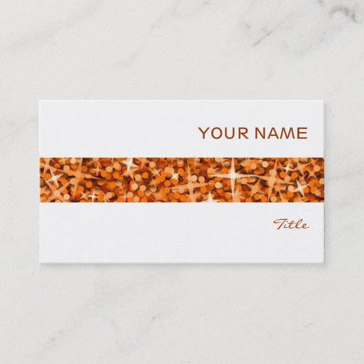 Glitz Oranje stripe visitekaartje wit (Voorkant)