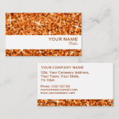 Glitz Oranje white stripe-kaartsjabloon Visitekaartje (Voorkant / Achterkant)