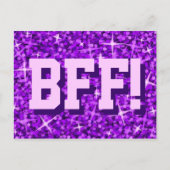 Glitz Paars 'BFF'! briefkaart (Voorkant)