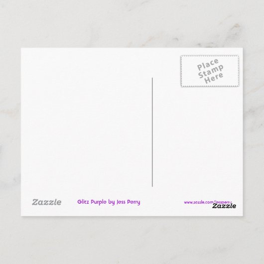 Glitz Paars dollar '$' briefkaart (Achterkant)