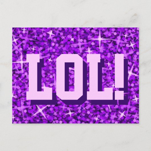 Glitz Paars "LOL!" briefkaart (Voorkant)