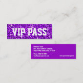 Glitz Paars 'VIP PASS' visitekaartje skinny (Voorkant / Achterkant)