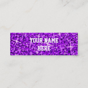 Glitz Paarse business card sjabloon skinny Mini Visitekaartje