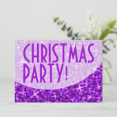 Glitz Paarse kromme kerstfeest-uitnodiging Kaart (Staand voorkant)