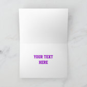 Glitz Paarse 'Thank You' 'Jouw tekst' kaart (Binnen)