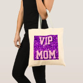 Glitz Paarse "VIP MOM"-canvas tas (Voorkant (product))