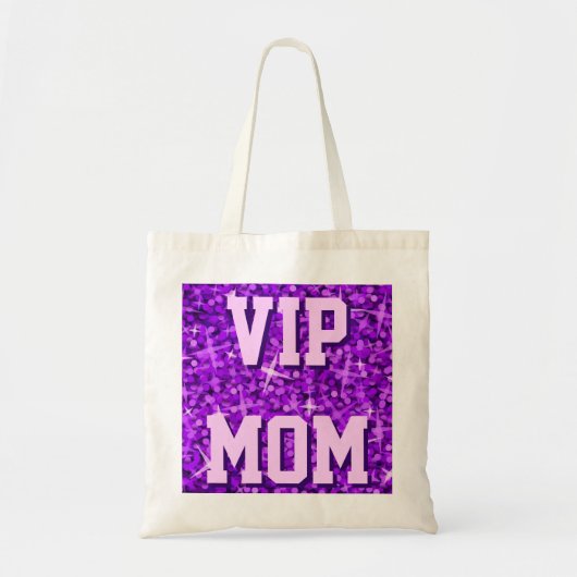 Glitz Paarse "VIP MOM"-canvas tas (Voorkant)