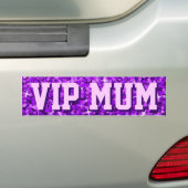Glitz Paarse "VIP MUM"-bumpersticker Bumpersticker (Op auto)