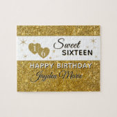Glitz!! Persoonlijke Sweet 16 verjaardag Legpuzzel (Horizontaal)