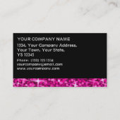 Glitz Pink Black stripe-template voor visitekaartj Visitekaartje (Achterkant)
