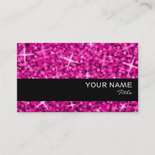 Glitz Pink Black stripe-template voor visitekaartj Visitekaartje (Voorkant)