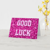 Glitz Pink "Good Luck"-kaart Kaart (Gele Bloem)