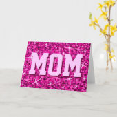 Glitz Pink "MOM"-vergroentingskaart Kaart (Gele Bloem)